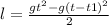 l = \frac{gt^{2} - g(t - t1)^2}{2}