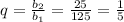 q=\frac{b_2}{b_1}=\frac{25}{125}= \frac{1}{5}