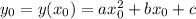 y_0=y(x_0)=ax_0^2+bx_0+c