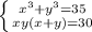 \left \{ {{x^{3} +y^{3}=35 } \atop {xy(x+y)=30}} \right.