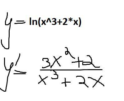 Найти производную функции ln(x^3+2*x) Необходимо полное решение