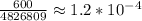 \frac{600}{4826809} \approx 1.2*10^{-4}