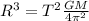 R^3 = T^2\frac{GM}{4\pi^2}
