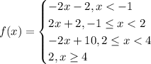 f(x)=\begin{cases}-2x-2, x
