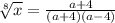 \sqrt[8]{x} = \frac{a+4}{(a+4)(a-4)}