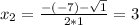x_2= \frac{-(-7)-\sqrt{1} }{2*1} = 3