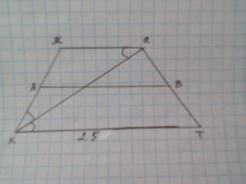Диагональ равнобедренной трапеции является биссектрисой острого угла.Найдите длину (cm) средней лини