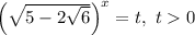 \left(\sqrt{5 - 2\sqrt{6}} \right)^{x} = t, \ t 0