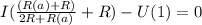 I(\frac{(R(a) + R)}{2R + R(a)} + R) - U(1) = 0