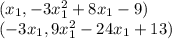 (x_1, -3x_1^2+8x_1-9)\\(-3x_1, 9x_1^2-24x_1+13)