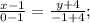 \frac{x-1}{0-1}=\frac{y+4}{-1+4};