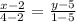 \frac{x-2}{4-2}=\frac{y-5}{1-5}