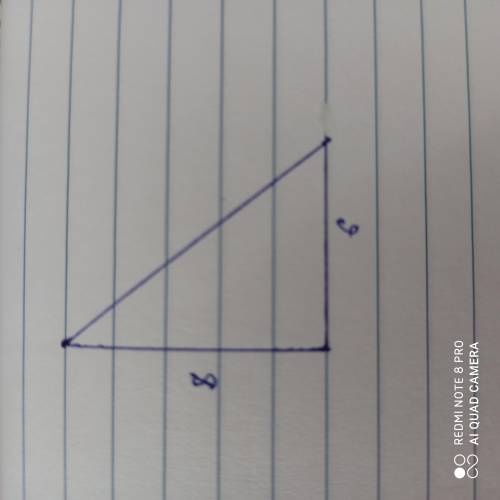 Постройте прямоугольный треугольник с кетами 6 и Все на картинке!​