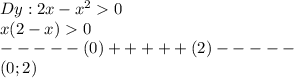 Dy: 2x-x^20\\x(2-x)0\\-----(0)+++++(2)-----\\(0;2)