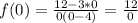 f(0) = \frac{12-3*0}{0(0-4)} =\frac{12}{0}