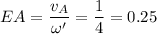 \displaystyle EA=\frac{v_A}{\omega'}=\frac{1}{4}=0.25