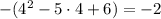 -(4^2-5\cdot4+6)=-2