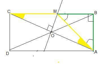 С РИСУНКОМ Серединный перпендикуляр,проведённый в диагонали прямоугольника,делит его сторону на част