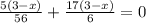 \frac{5(3-x)}{56}+\frac{17(3-x)}{6}=0