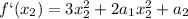 f`(x_{2})=3x^2_{2}+2a_{1}x^2_{2}+a_{2}
