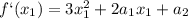 f`(x_{1})=3x^2_{1}+2a_{1}x_{1}+a_{2}