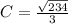 C = \frac{\sqrt{234}}{3}