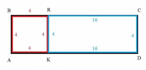 Прямоугольник ABCD с периметром 48 см и шириной 4см разрезан на квадрат ABRK и прямоугольник KPCD на