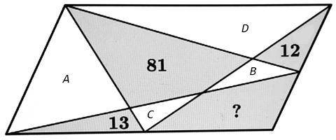 Дан параллелограмм. Точки на двух соседних сторонах параллелограмма соединили с вершинами, как показ