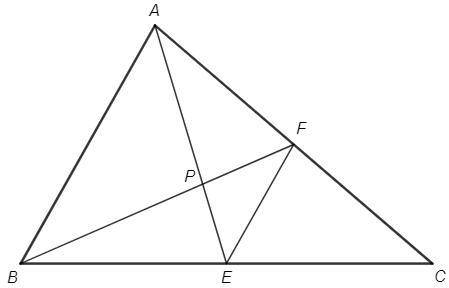В треугольнике ABC медианы AE и BF пересекаются в точке P. Найдите площадь треугольника PEF , если п