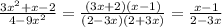 \frac{3x^2+x-2}{4-9x^2}=\frac{(3x+2)(x-1)}{(2-3x)(2+3x)}=\frac{x-1}{2-3x}