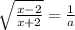 \sqrt{\frac{x-2}{x+2} } =\frac{1}{a}