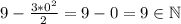 9-\frac{3*0^2}{2}=9-0=9 \in \mathbb{N}