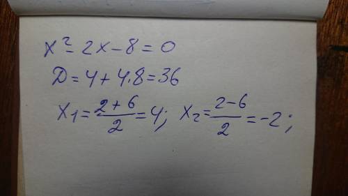 X² = 2x+8Можно решение подробное?) ​