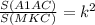 \frac{S(A1AC)}{S(MKC)} =k^{2}