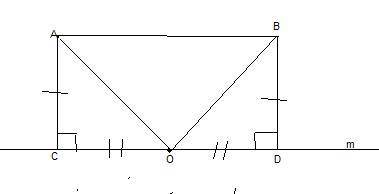 из точек a и b, лежащих в полуплоскости относительно прямой m, опущены на эту прямую перпендикулярыa
