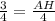 \frac{3}{4} = \frac{AH}{4}