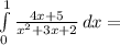 \int\limits^1_0 {\frac{4x+5}{x^2+3x+2} } \, dx =