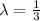 \lambda=\frac{1}{3}