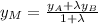 y_{M}=\frac{y_{A}+\lambda y_{B}}{1+\lambda}