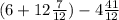 (6+12\frac{7}{12})-4\frac{41}{12}