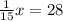 \frac{1}{15}x=28