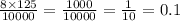 \frac{8 \times 125}{10000} = \frac{1000}{10000} = \frac{1}{10} = 0.1