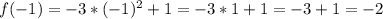 f(-1)=-3*(-1)^2+1=-3*1+1=-3+1=-2