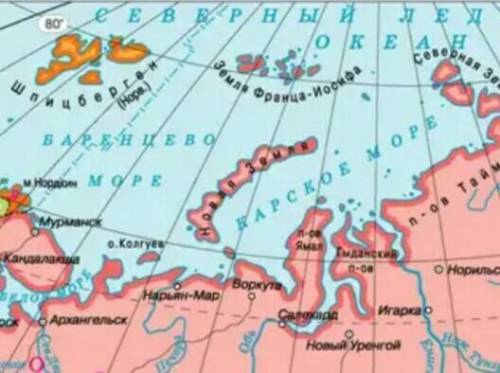 3. Найдите Ледовитый океан на карте в атласе. Предположите, куда мо- жет плыть русский корабль.