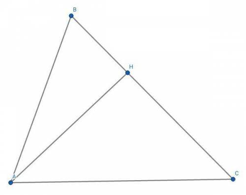 Знайдіть площу гострого трикутника ABC з висотою AH=4см якщо BH=2 , кут C =45°​