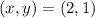 \blue{(x,y) = (2,1)}