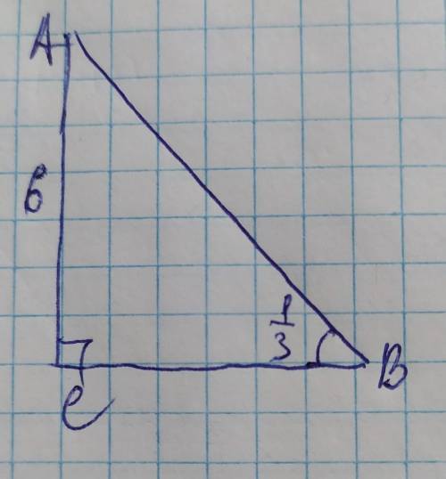 Знайдіть невідомі сторони прямокутного трикутника ABC (С=90°), якщо: 5) AC=6см, cos B=1/3​