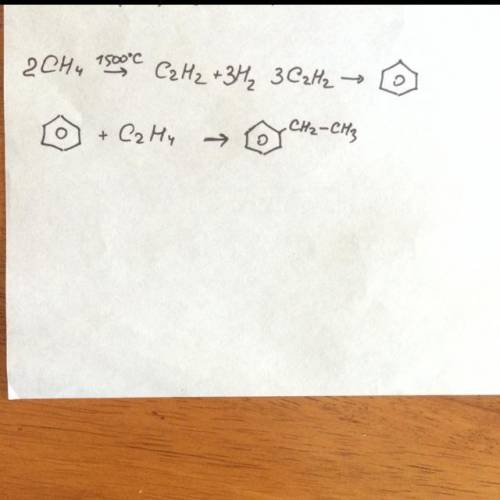 5. Осуществите следующие превращения:а) метан - ацетилен бензол - этилбензол​