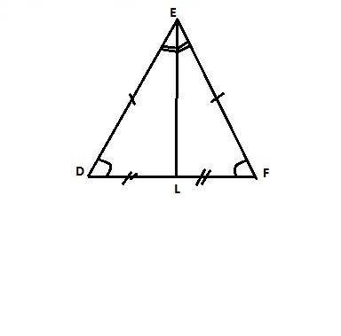 У трикутнику DEF сторони DE і EF рівні а EL медіана. За якою ознакою рівні трикутники DEL і FEL​