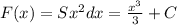 F(x) =Sx^2dx=\frac{x^3}{3}+C